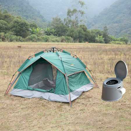 PLAYBERG Portable Travel Toilet with Pop Up Tent Sun Shelter for Camping and Hiking QI003241.444